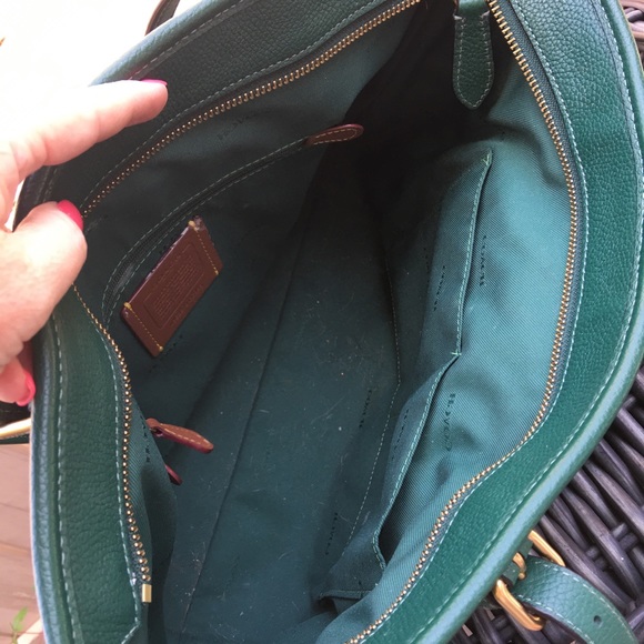 Authentic Green Coach Zip Top Tote - EUC - Picture 12 of 13